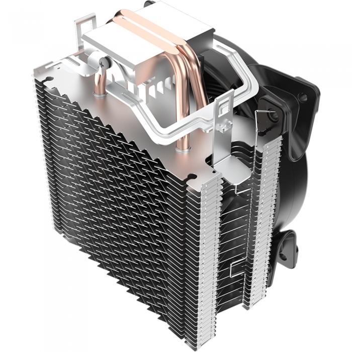 Вентилятор PCCooler S775/115X/AM2/AM3/AM4 (TDP 105W, вент-р 120мм с PWM, 2 тепловые трубки 6мм, белая LED подсветка, 1000-1800RPM, 26.5dBa) GI-X2 GI-X2