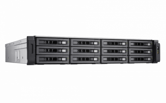 Сетевой RAID-накопитель QNAP 12xHDD, 6xSD 2,5". 19", 2 БП, возможность выбора QES/QTS. 4-х ядерный Xeon D-1521, 2.4 ГГц, 16 ГБ RAM TES-1885U-D1521-16GR TES-1885U-D1521-16GR