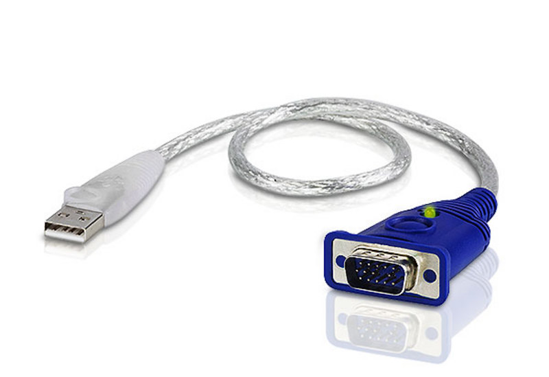 Адаптер ATEN EDID, USB A-тип<=>HD-DB15, Male-Male, 4 провод., шнур 0.35м., (макс.разреш. 1920*1200 60Hz;) 2A-130G 2A-130G