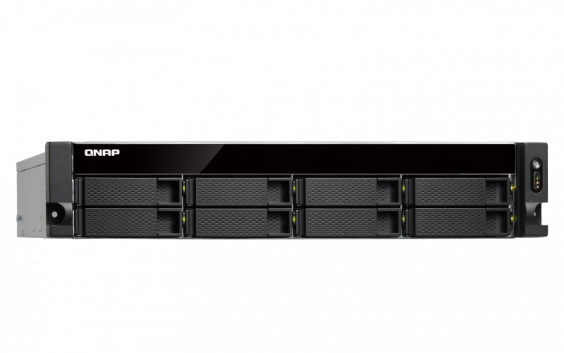 Сетевой RAID-накопитель QNAP 8 отсеков для HDD, стоечное исполнение, 2 блока питания. Intel Celeron J3455 1,5 ГГц, 8 ГБ TS-853BU-RP-8G TS-853BU-RP-8G