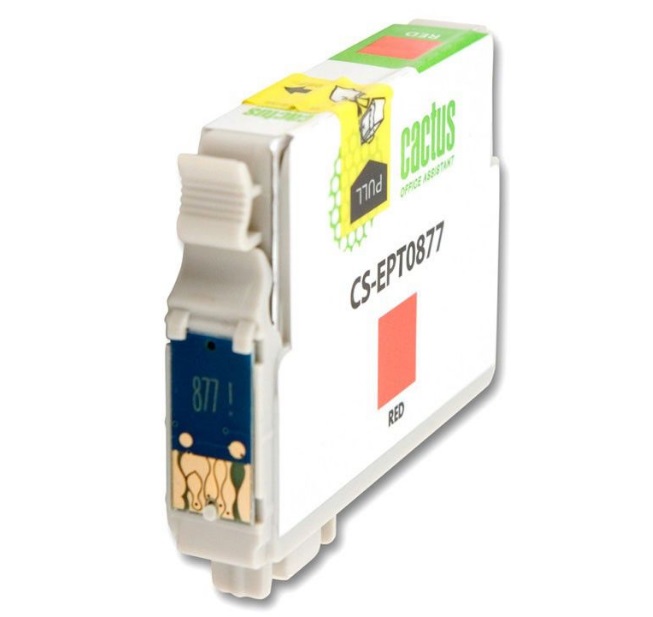 Картридж Cactus струйный CS-EPT0877 красный для Epson Stylus Photo R1900 (13.8мл) CS-EPT0877 CS-EPT0877