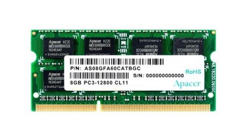 Модуль памяти Apacer 8GB DDR3 1600 SO DIMM AS08GFA60CATBGC, Non-ECC, CL11, 1.5V, 2R, 512x8, RTL (886897) DS.08G2K.KAM DS.08G2K.KAM