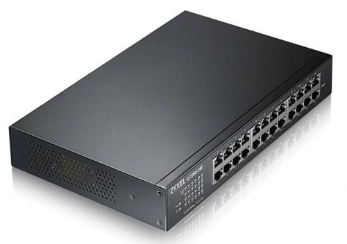 Коммутатор Zyxel Smart L2 GS1900-24E, rack 19", 24xGE, настольный, бесшумный GS1900-24E-EU0102F GS1900-24E-EU0102F