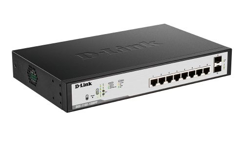 Коммутатор D-Link L2 Smart Switch with 8 10/100/1000Base-T ports and 2 1000Base-X SFP ports (6 PoE ports 802.3af/802.3at (30 W), 2 ports 802.3af/802.3at/802.3bt (90W), PoE Budget 242 W) DGS-1100-10MPP/C1A DGS-1100-10MPP/C1A