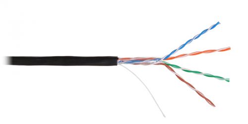 Кабель NIKOLAN U/UTP 4 пары, Кат.5e (Класс D), тест по ISO/IEC, 100МГц, 24AWG (0,50мм), внеш, -60С, черный, 305м NKL 4600B-BK NKL 4600B-BK