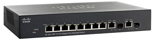 Коммутатор Cisco SB 10-портовый SG300-10PP 10-port Gigabit PoE+ Managed Switch SG300-10PP-K9-EU SG300-10PP-K9-EU
