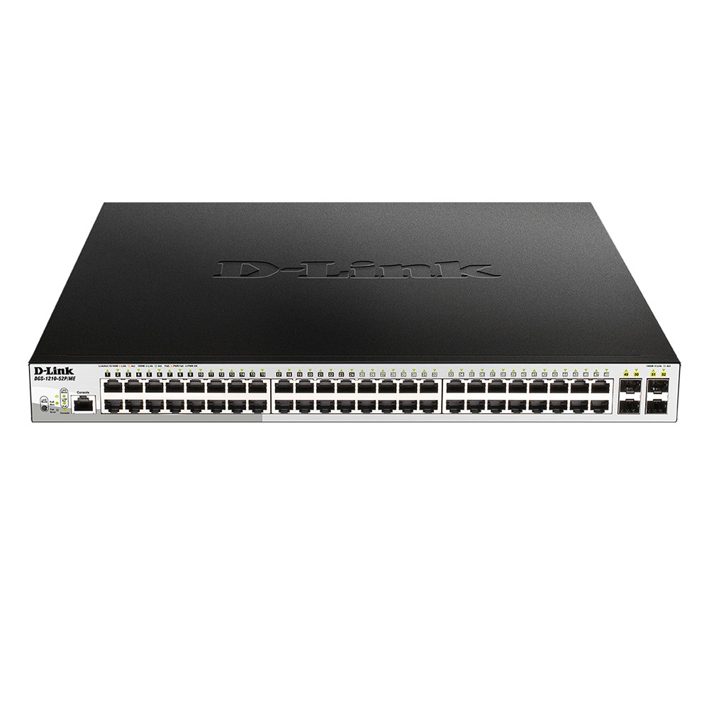 Коммутатор D-Link L2 Managed Switch with 48 10/100/1000Base-T ports and 4 1000Base-X SFP ports (8 PoE ports 802.3af/802.3at (30 W), 16 PoE ports 802.3af (15,4 W), PoE Budget 193 W) DGS-1210-52P/ME/B1A DGS-1210-52P/ME/B1A #2