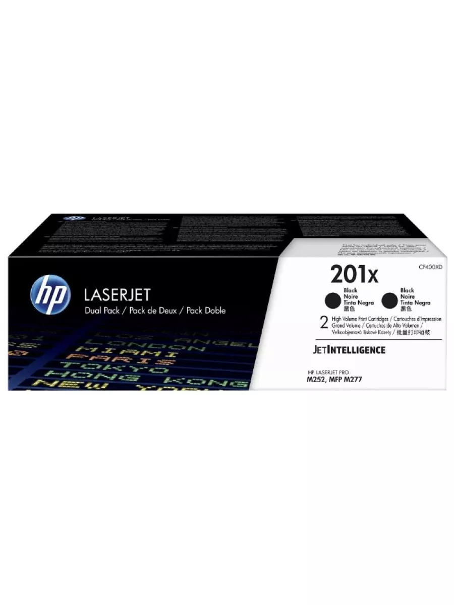 Картридж лазерный HP 201X для LJ M252/M274/M277, двойная упаковка, черный (2*2 800 стр.) CF400XD CF400XD