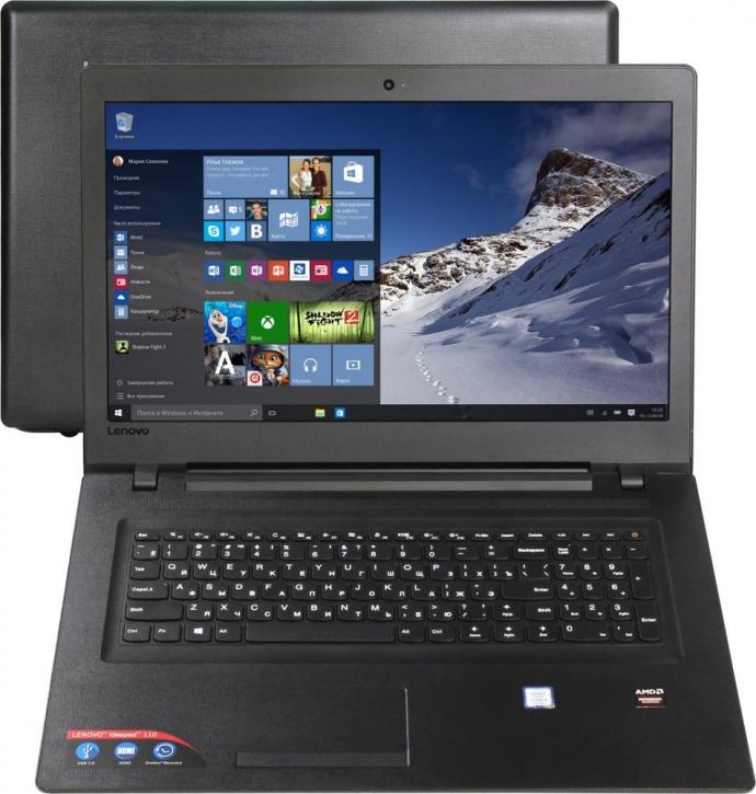 Ноутбук Lenovo V110-17IKB [80V2000MRK] black 17.3" HD+ i5-7200U/4Gb/1TB/DVDRW/DOS 80V2000MRK