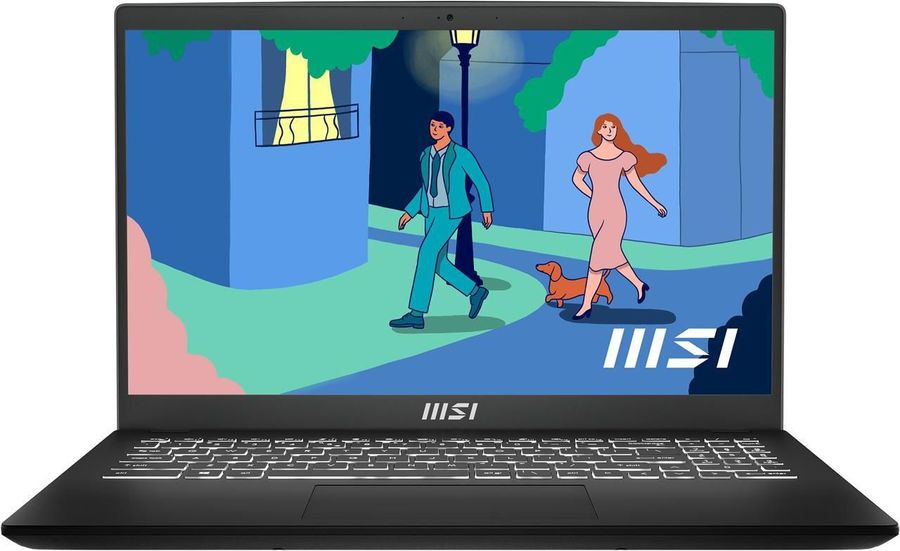 Ноутбук MSI Modern 15 B12HW-002XRU Core i5 1235U 8Gb SSD512Gb Intel Arc A370M 4Gb 15.6" IPS FHD (1920x1080) Free DOS black WiFi BT Cam 9S7-15H212-002 9S7-15H212-002