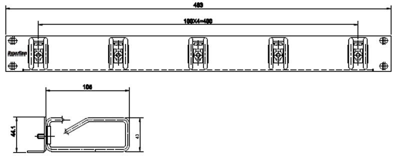 Hyperline CMW-1U-02-BK Кабельный организатор с металлическими кольцами 105x43 мм, 19", 1U, CMW-1U-02-BK
