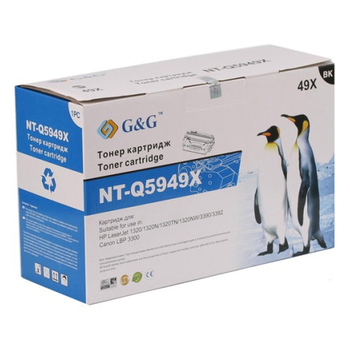 Тонер-картридж G&G для HP LaserJet 1160/1320/3390/3392 Canon LBP-3300/3360 (6000стр) NT-Q5949X NT-Q5949X