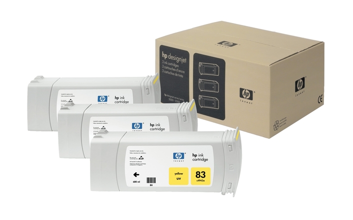 Картридж HP 83 Yellow UV для Designjet 5000/5000ps/5500/5500ps 3x680-ml C5075A C5075A