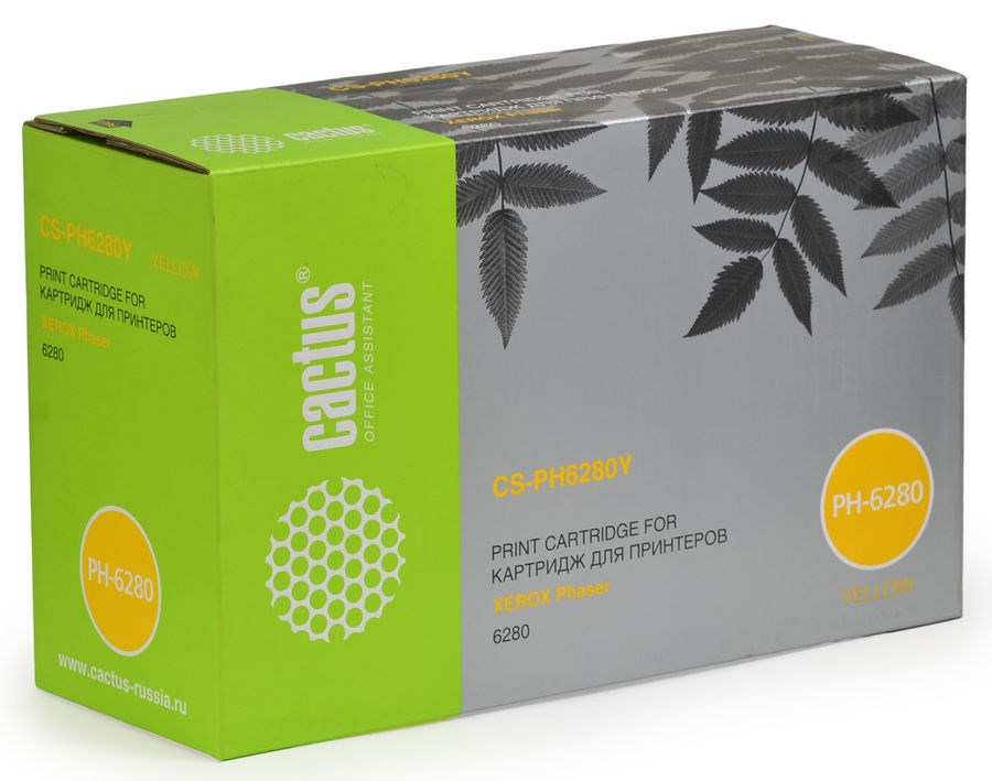 Тонер-картридж Cactus CS-PH6280Y 106R01402 желтый для Xerox Phaser 6280 (5900стр.) CS-PH6280Y CS-PH6280Y