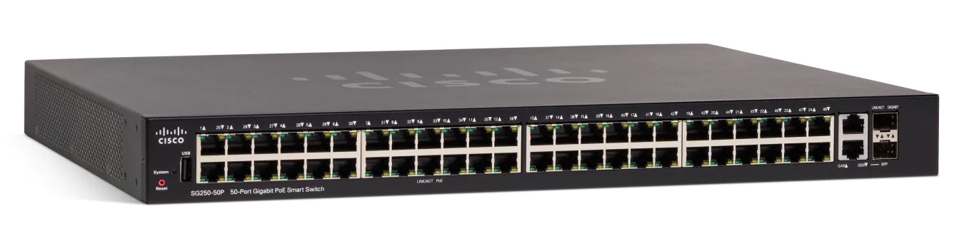 Коммутатор Cisco SB 50-Port Gigabit PoE Smart SG250-50P-K9-EU SG250-50P-K9-EU