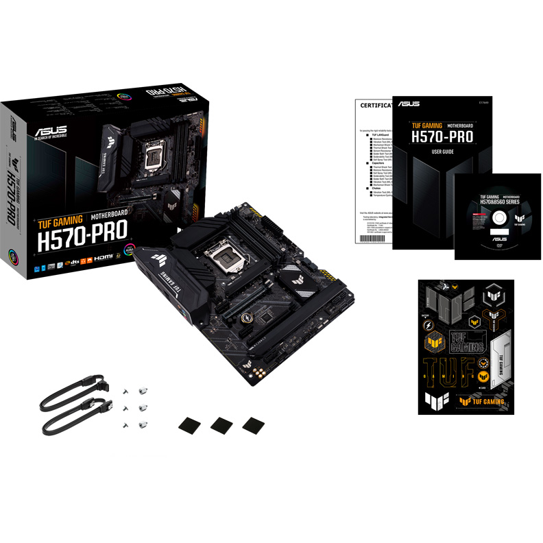 Материнская плата ASUS TUF GAMING H570-PRO, LGA1200, H570, 4*DDR4, HDMI,DP, CrossFireX, SATA3,RAID, Audio, Gb LAN, USB 3.2*6, USB 2.0*4, COM*1 , ATX TUF GAMING H570-PRO TUF GAMING H570-PRO