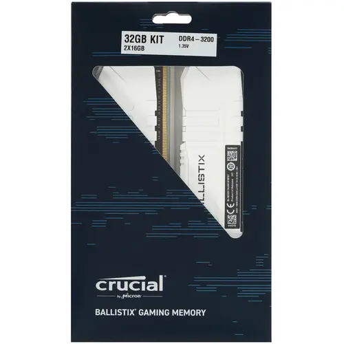 Модуль памяти Crucial 32GB DDR4 3200 DIMM Non-ECC, CL16, 1.35V, Kit (2x16GB) (824608) BL2K16G32C16U4W BL2K16G32C16U4W
