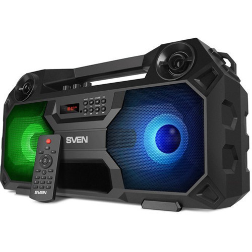 Акустическая система Sven PS-520, черный,  2.0, мощность 2x18 Вт (RMS), TWS, Bluetooth, FM, USB, microSD, LED-дисплей, ПДУ, встроенный аккумулятор SV-019099 SV-019099