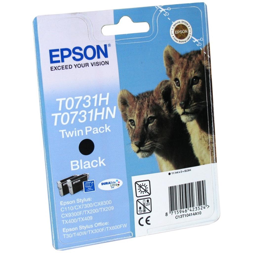 Картридж струйный Epson T0731H(T0721) C13T10414A10 черный x2уп. (11.1мл) для Epson С110/CX7300/8300/9300F C13T10414A10