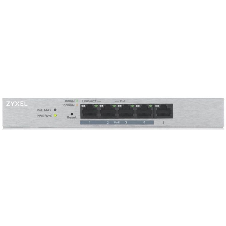 Коммутатор Zyxel ZYXEL GS1200-5HP V2, 5 Port Gigabit PoE+ webmanaged Switch, 4x PoE, 60 Watt GS1200-5HPV2-EU0101F GS1200-5HPV2-EU0101F