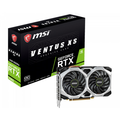 Видеокарта MSI PCI-E RTX 2060 VENTUS XS nVidia GeForce RTX 2060 6144Mb 192bit GDDR6 1710/14000/HDMIx1/DPx3/HDCP RTX 2060 VENTUS XS 6G OC RTX 2060 VENTUS XS 6G OC