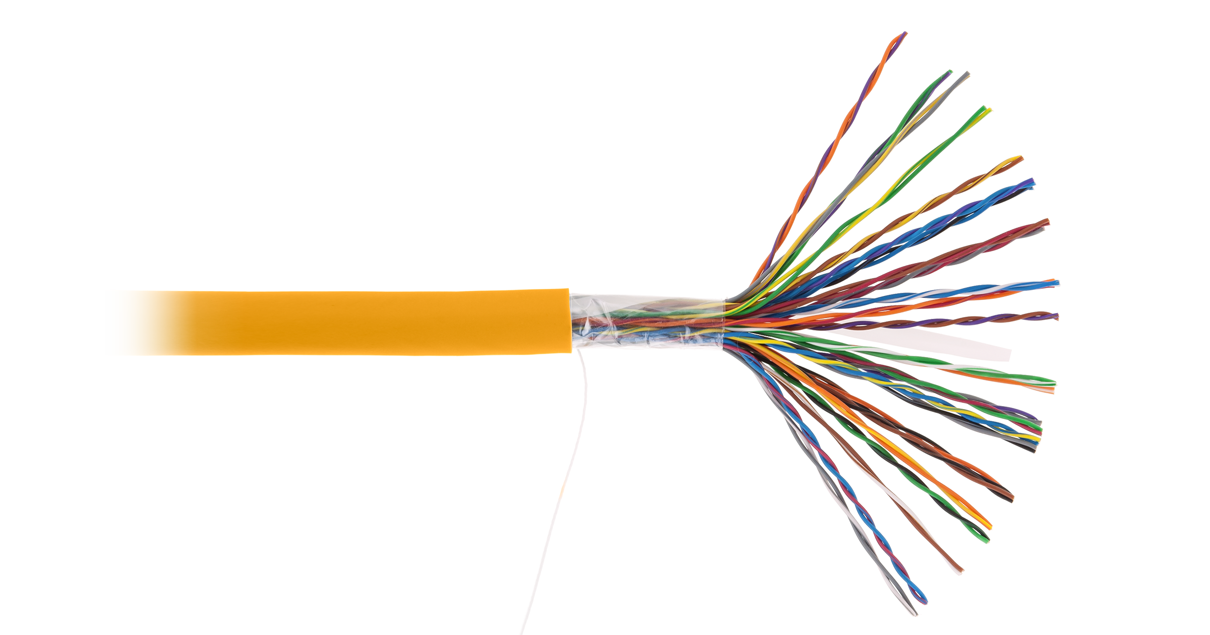 Кабель витая пара NETLAN U/UTP 25 пар, Кат.5 (Класс D), 100МГц, одножильный, BC (чистая медь), внутренний, 305м LSZH нг(B)- EC-UU025-5-LSZH-OR-3 EC-UU025-5-LSZH-OR-3