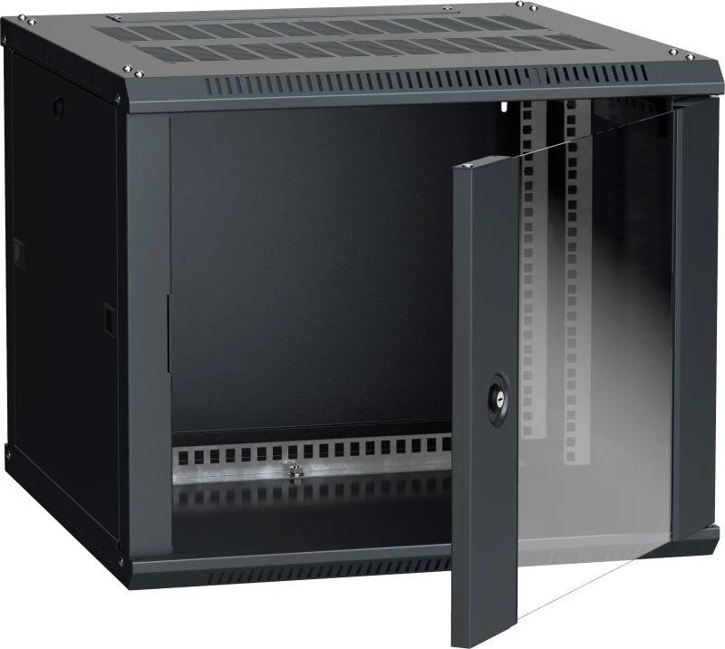 Шкаф IEK LINEA W 6U 600x600 мм дверь стекло, RAL9004 LWR5-06U66-GF LWR5-06U66-GF