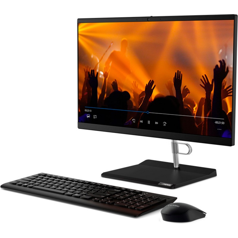 Моноблок Lenovo V50a-24IMB 23.8" Full HD i5 10400T (2) 8Gb 1Tb 7.2k SSD256Gb 625 2Gb DVDRW CR Windows 10 Professional 64 GbitEth WiFi BT 120W клавиатура мышь Cam черный 1920x1080 11FK0052RU 11FK0052RU