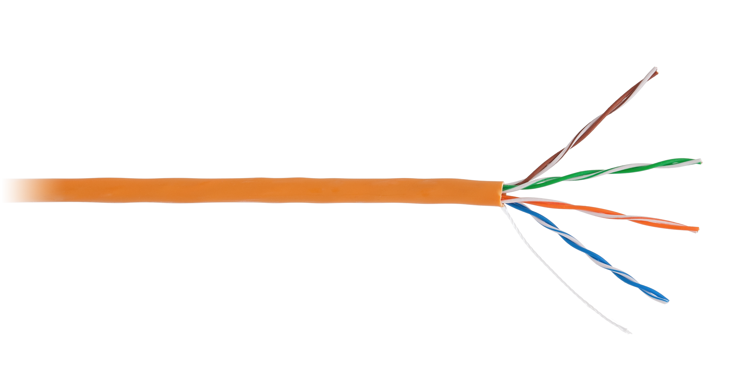 Кабель витая пара NETLAN U/UTP 4 пары, Кат.5e (Класс D), 100МГц, одножильный, BC (чистая медь), внутренний, LSZH нг(B)-HF, ор EC-UU004-5E-LSZH-OR-1 EC-UU004-5E-LSZH-OR-1