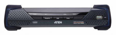 Удлинитель-передатчик ATEN KVM USB HDMI+AUDIO+RS232, 10км при прямом подкл через SFP модуль/неогранич, через switch, 1xUTP Cat5e, HDMI+4xUSB A-тип+2xMINI JACK+DB9+SFP, 9xF+M, спец,шнур, Б,П,220> 5V, (макс,разр,3840x2160) KE8950R-AX-G KE8950R-AX-G