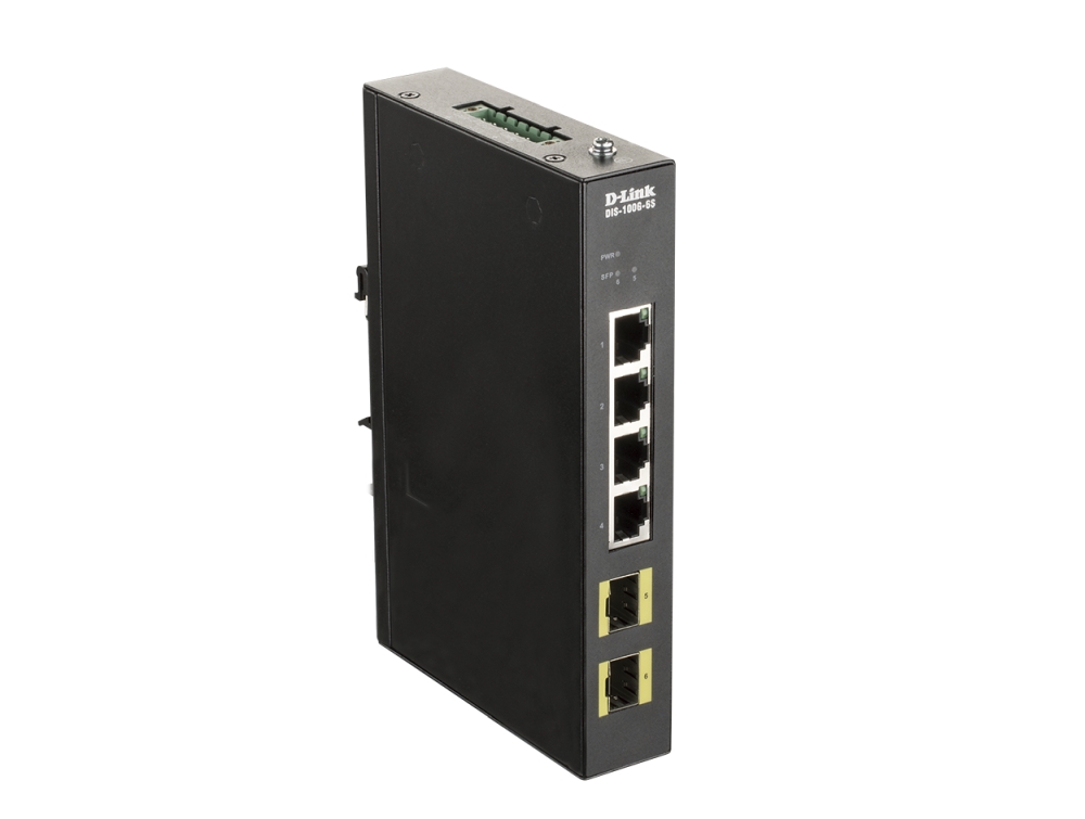 Коммутатор D-Link DIS-100G Неуправляемый с 4 портами 10/100/1000Base-T и 2 портами 1000Base-X SFP DIS-100G-6S/A2A DIS-100G-6S/A2A