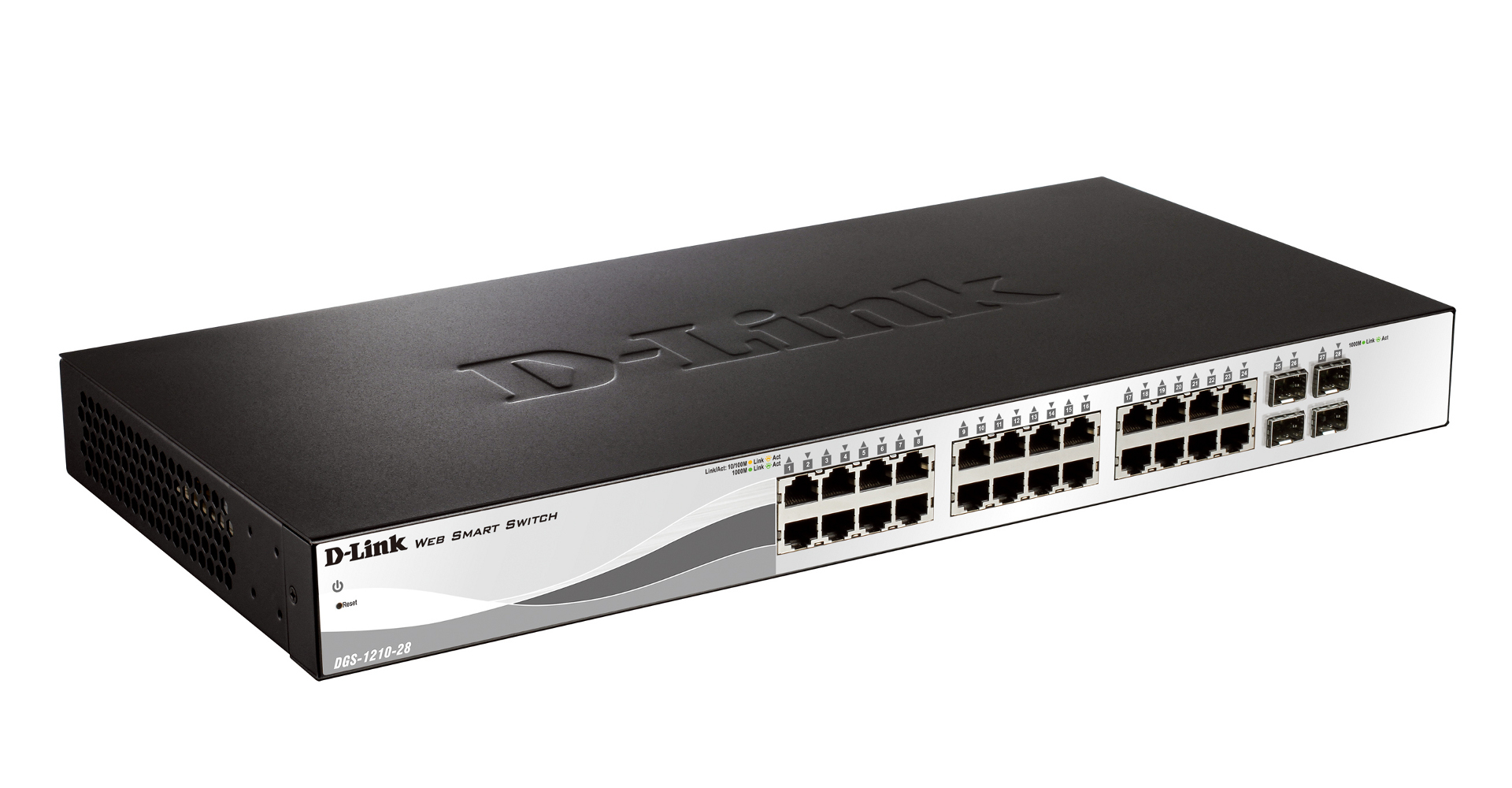 Управляемый коммутатор DGS-1210-28 D-Link 2 уровня с 24 портами 10/100/1000Base-T и 4 портами DGS-1210-28