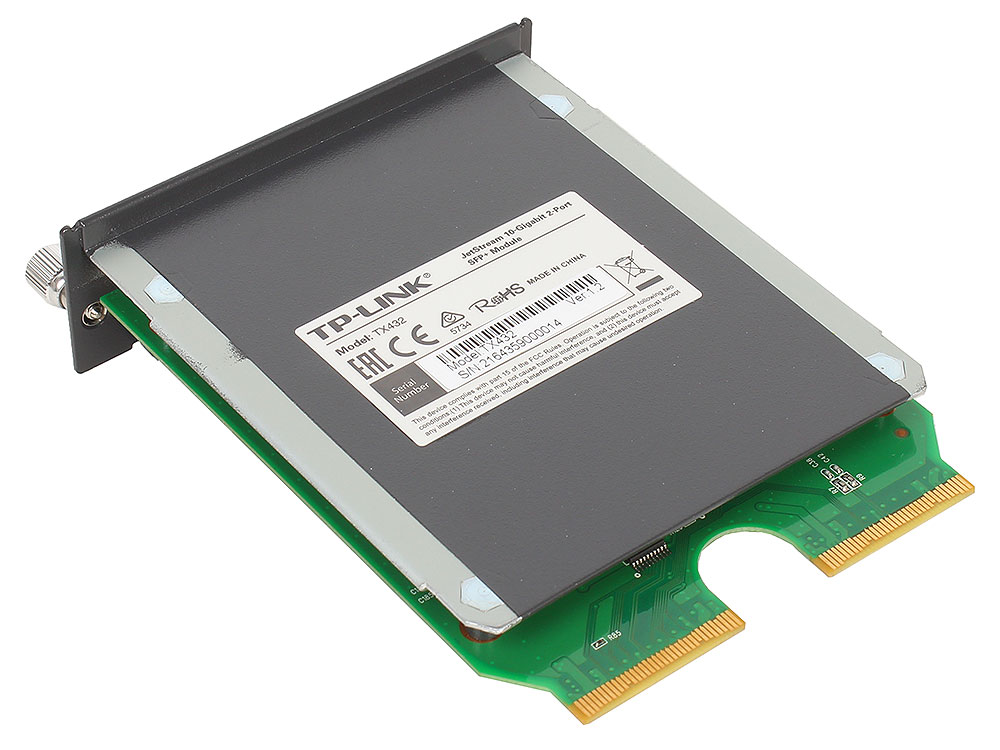 Модуль TP-Link 10-гигабитный 2-портовый SFP + модуль, дополнительный модуль для T3700G-28TQ TX-432 TX-432