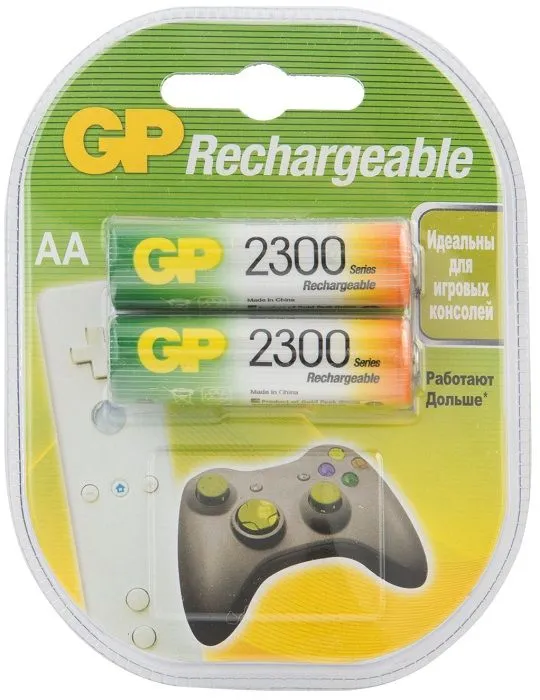 Аккумуляторная батарея GP Rechargeable NiMH 230AAHC 2300mAh AA (2 шт. в уп-ке) GP 230AAHC-2DECRC2 GP 230AAHC-2DECRC2