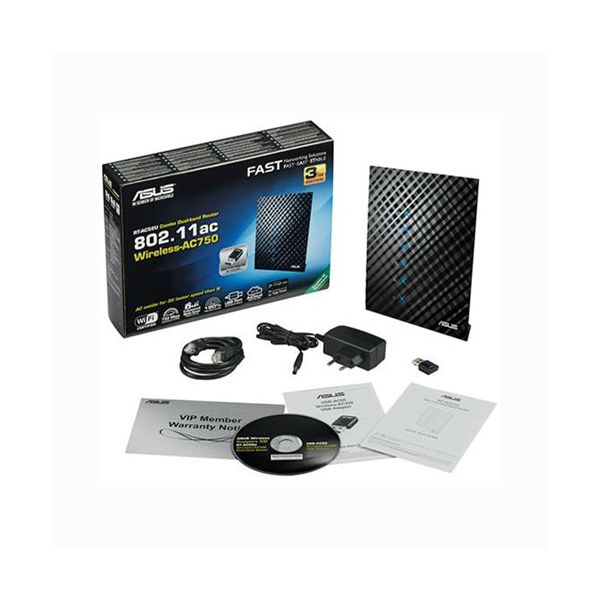 Маршрутизатор ASUS RT-AC52U Двухдиапазонный беспроводной маршрутизатор Wi-Fi 802.11ac до 733 Мбит/c 1xUSB RT-AC52U