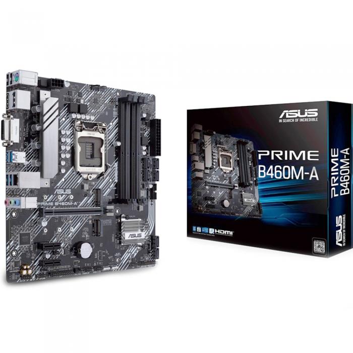 Материнская плата ASUS PRIME B460M-A R2.0, LGA1200, H470, 4*DDR4, DVI-D,HDMI, SATA3,RAID, Audio, Gb LAN, USB 3.2*4, USB 2.0*2, COM*1 , LPT*1 , mATX PRIME B460M-A R2.0 PRIME B460M-A R2.0