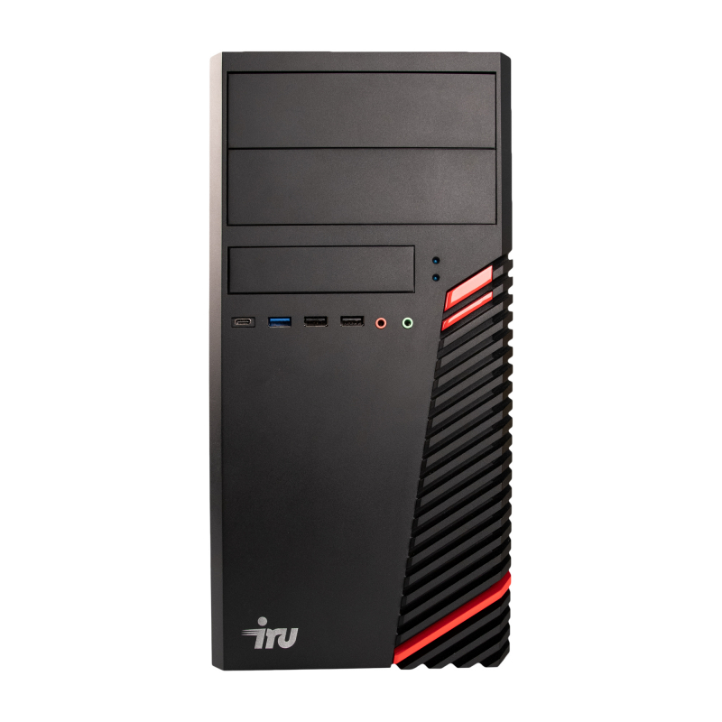 Персональный компьютер iRU Home 510H4SM MT i5 10400F (2.9) 8Gb SSD480Gb GTX1650 4Gb Free DOS GbitEth 400W черный 1687972 1687972