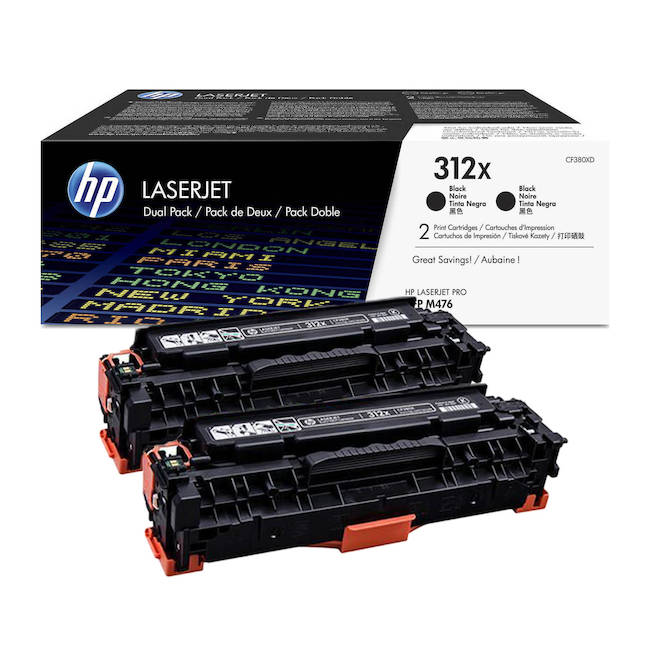 Тонер-картридж HP 312X Dual Pack Black для CLJ Pro MFP M476nw/dn/dw (2х4400 стр) CF380XD CF380XD