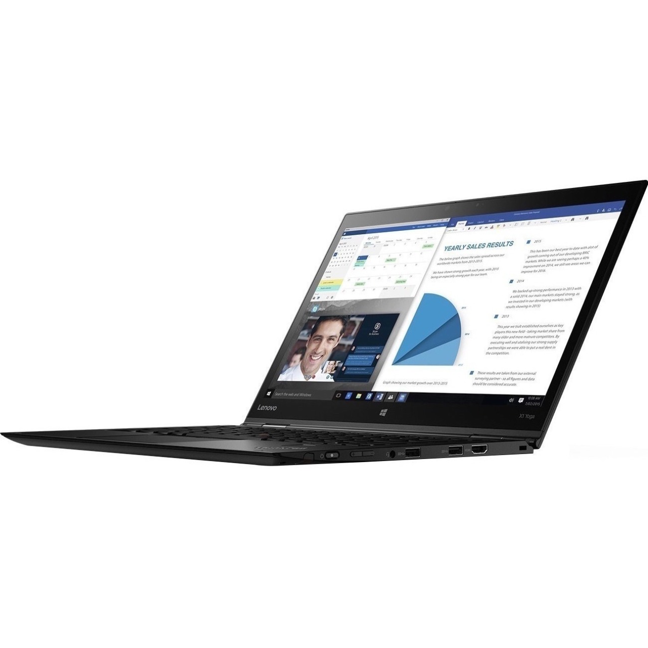 Ультрабук Lenovo ThinkPad X1 Yoga Core i5 6200U, 8Gb, SSD256Gb, Intel HD Graphics 520, 14", IPS, Touch, WQHD (2560x1440), Windows 10 Professional 64, black, WiFi, BT 20FQ003YRT 20FQ003YRT