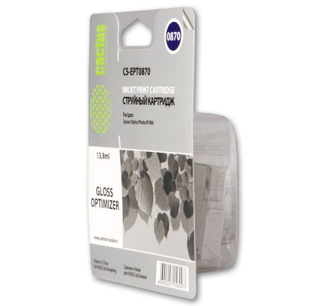Картридж Cactus струйный CS-EPT0870 глянец для Epson Stylus Photo R1900 (13.8мл) CS-EPT0870 CS-EPT0870