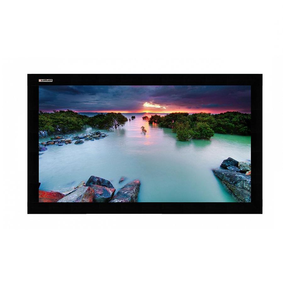 Экран для проектора Lumien LCH-100129 Cinema Home 214x368 см (раб.область 198х352 см) (159") Matte White Sound, алюминиевая рама обтянутая черным бархатом 16:9 LCH-100129 LCH-100129