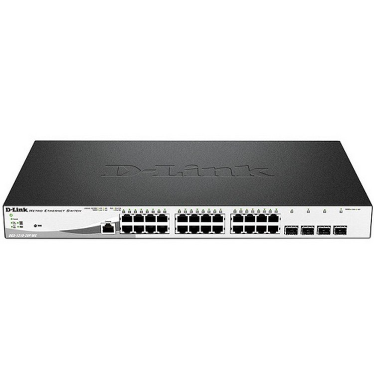 Коммутатор D-Link L2 Managed Switch with 24 10/100/1000Base-T ports and 4 1000Base-X SFP ports (4 PoE ports 802.3af/802.3at (30 W), 20 PoE ports 802.3af (15,4 W) PoE Budget 193 W) DGS-1210-28P/ME/A1A DGS-1210-28P/ME/A1A