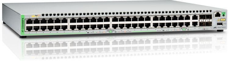 Коммутатор Allied Telesis Gigabit Ethernet Managed with 48*10/100/1000T POE ports, 2 SFP/combo, 2 SFP/SFP+ uplink slots AT-GS948MPX-50 AT-GS948MPX-50