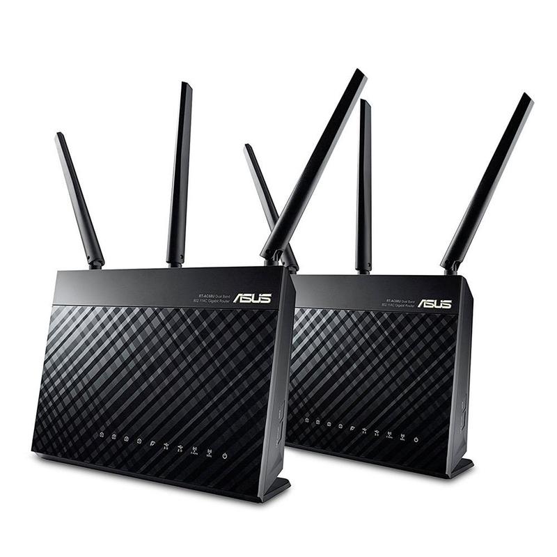 Маршрутизатор Asus  AiMesh AC1900 Wi-Fi System (RT-AC67U 2 Pack), двухдиапазонная ячеистая система Wi-Fi стандарта AC1900 RT-AC67U RT-AC67U
