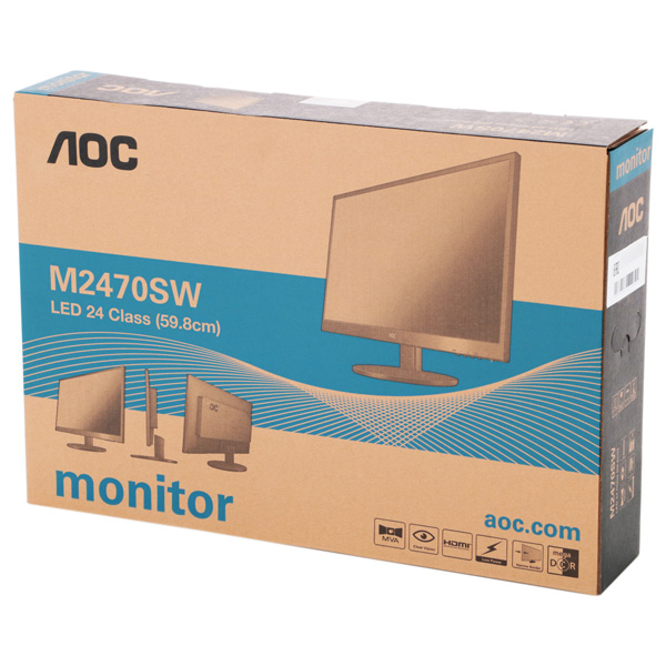 Монитор AOC 23.6" Value Line (00/01) черный MVA LED 16:9 HDMI M/M матовая 250cd 1920x1080 D-Sub FHD 3.58кг M2470SWH M2470SWH #5