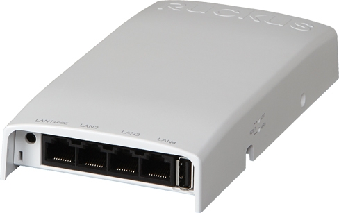 Коммутатор Ruckus  802.11ac Wave 2 dual-band concurrent 2.4 GHz & 5 GHz, Wired/Wireless Wall Switch, BeamFlex+, 1 10/100/1000 & 4 10/100 Ethernet Access Ports, POE in, PoE out (one port), USB port. Does not include DC power supply.  901-H510-WW00 901-H510-WW00