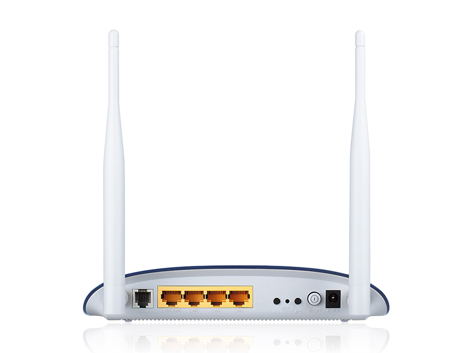 Маршрутизатор TP-Link 300n, модем ADSL2+ Annex A, 802.11b/g/n, 1*RJ11, 4*RJ45 10/100, 2 съёмн 5 дБи антенны, ADSL-сплиттер TD-W8960N TD-W8960N