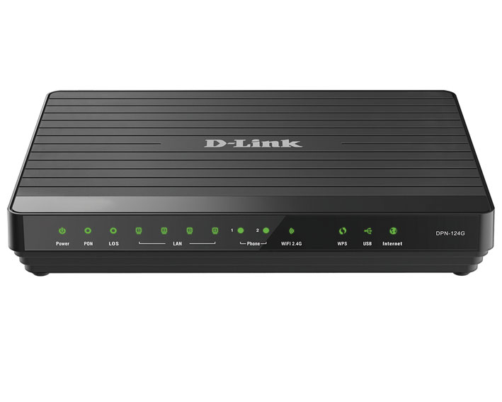 Шлюз D-Link GPON ONT Wireless N300 VoIP Gateway with 1 GPON port, 4 10/100/1000Base-T ports and 2 FXS ports DPN-124G/2S1U/A1A DPN-124G/2S1U/A1A