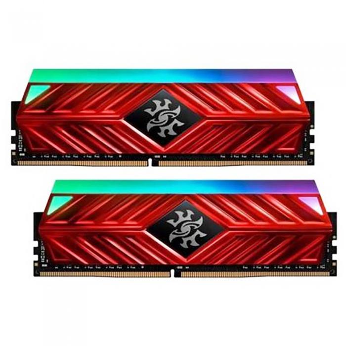 Модуль памяти ADATA 32GB DDR4 3200 DIMM SPECTRIX D41 RGB Red Gaming Memory Non-ECC, CL16, 1.35V, 1024x8, Kit (2x16GB), RTL AX4U3200316G16-DR41 AX4U3200316G16-DR41