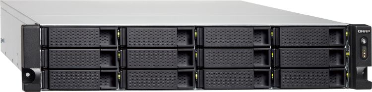 Сетевой RAID-накопитель QNAP 12 отсеков для HDD, 19", два блока питания. Четырехъядерный AMD 2,0 ГГц, 4ГБ TS-1263U-4G TS-1263U-4G